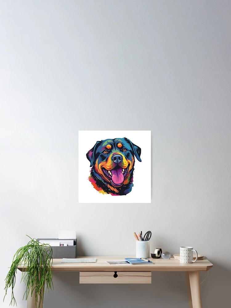 Thumbnail 2 of 3, Poster, Neon Rottweiler designed and sold by DfireZ.