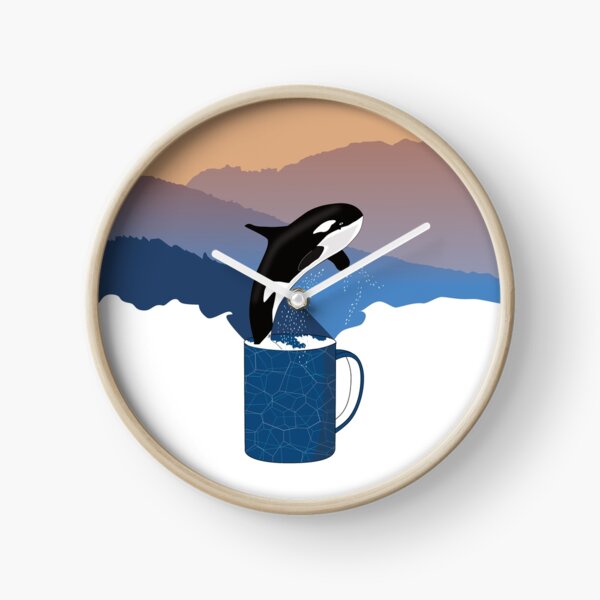 Whale in a cup Clock