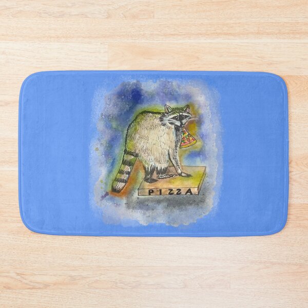 Item preview, Mischievous Racoon with pizza, Watercolor painting designed and sold by altairaleon.