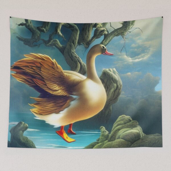 Item preview, Flying Duck , fantasy , dreamy designed and sold by Arte-Vivo.