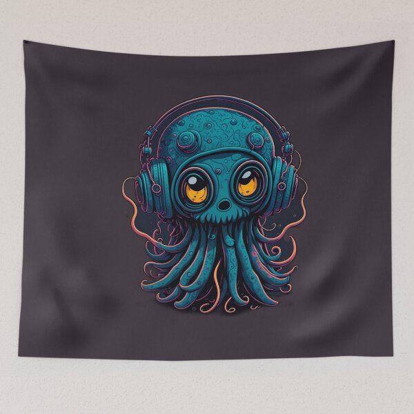 Item preview, cute alien listening to music designed and sold by apicon.