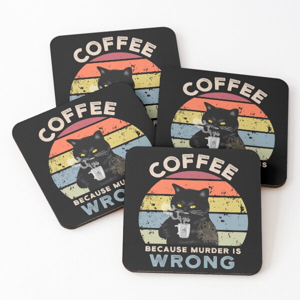 Item preview, Coffee Because Murder is Wrong | Funny Cat Lover designed and sold by LounisArt.