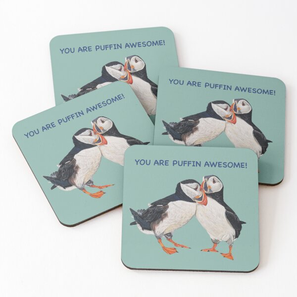 Item preview, You are Puffin Awesome fun Puffin couple pastel art designed and sold by IslesArt.