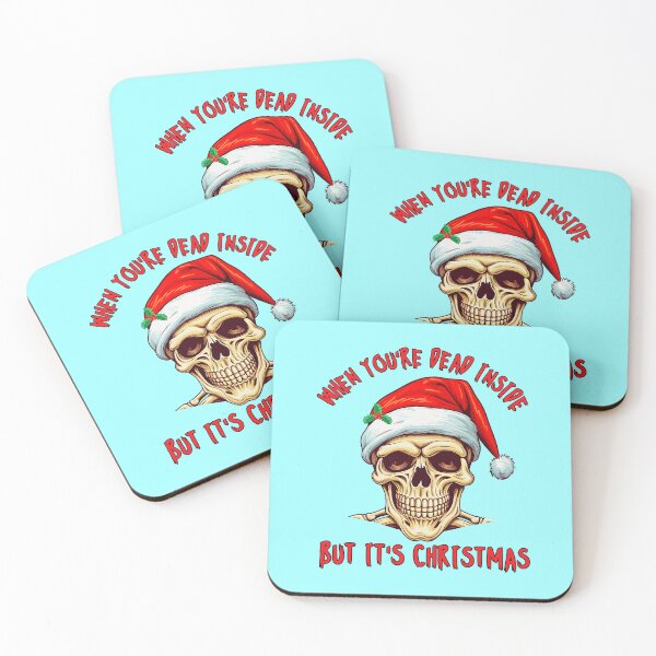 Item preview, When You're Dead Inside But It's Christmas | Christmas Skull | Merry Christmas 2023 Ho Ho Ho designed and sold by CoolHippoQuotes.