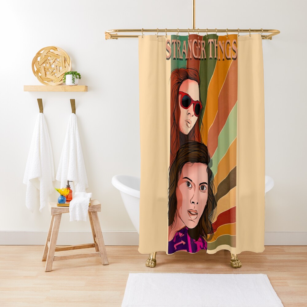 Disover Stranger Things - Max and Eleven Mall Shopping | Shower Curtain