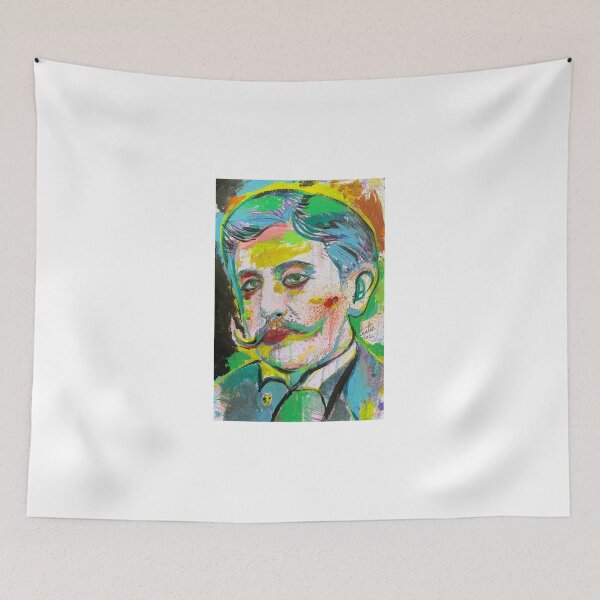 Item preview, MARCEL PROUST acrylic and watercolor portrait designed and sold by lautir.