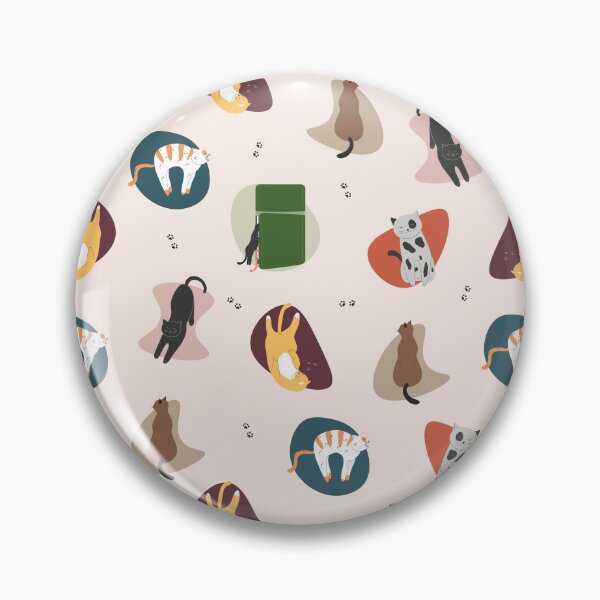 Item preview, retro pattern of different colors cats designed and sold by WonderworkLI.