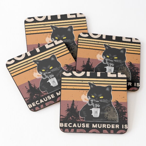 Item preview, Coffee Because Murder is Wrong | Funny Cat Lover designed and sold by LounisArt.