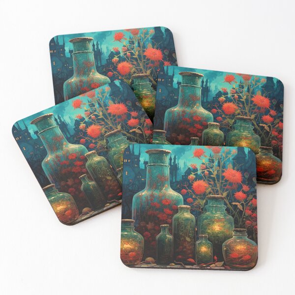 Item preview, Garden vases and bottles 4 designed and sold by Red Witch Art.