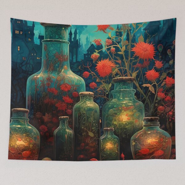 Item preview, Garden vases and bottles 4 designed and sold by Red Witch Art.