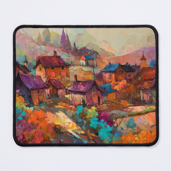 Item preview, Countryside village at sunset 3 designed and sold by Red Witch Art.