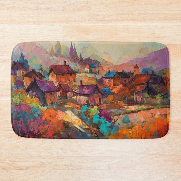 Item preview, Countryside village at sunset 3 designed and sold by Red Witch Art.