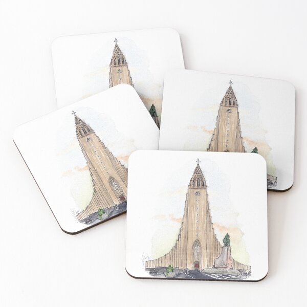 Item preview, Hallgrimskirkja at Solstice Watercolour designed and sold by Tom Napper Design.