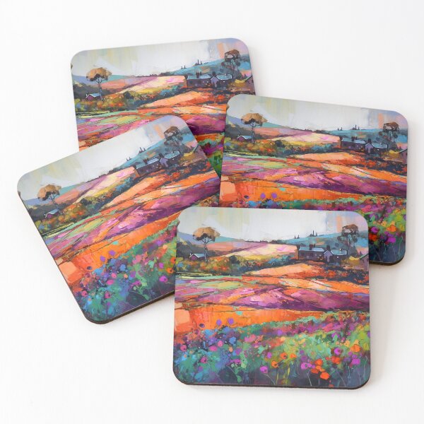 Item preview, Countryside village at sunset 4 designed and sold by Red Witch Art.