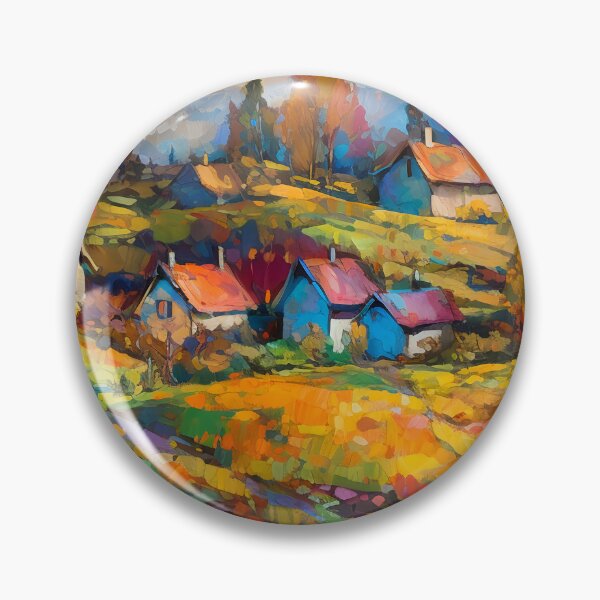 Item preview, Countryside village at sunset 5 designed and sold by Red Witch Art.
