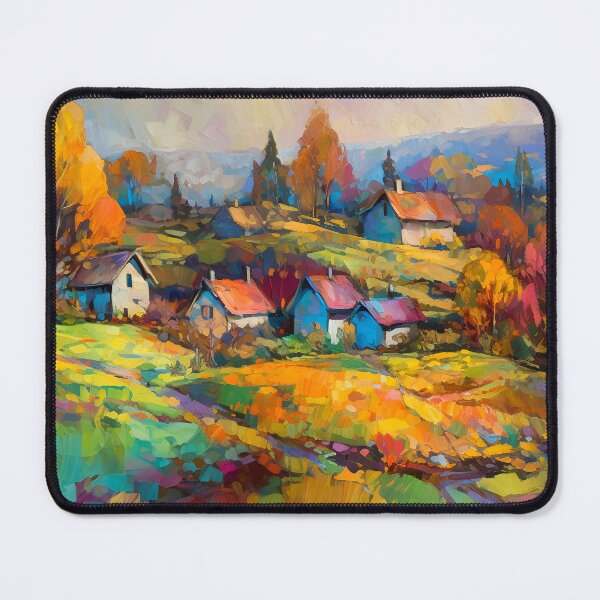 Item preview, Countryside village at sunset 5 designed and sold by Red Witch Art.