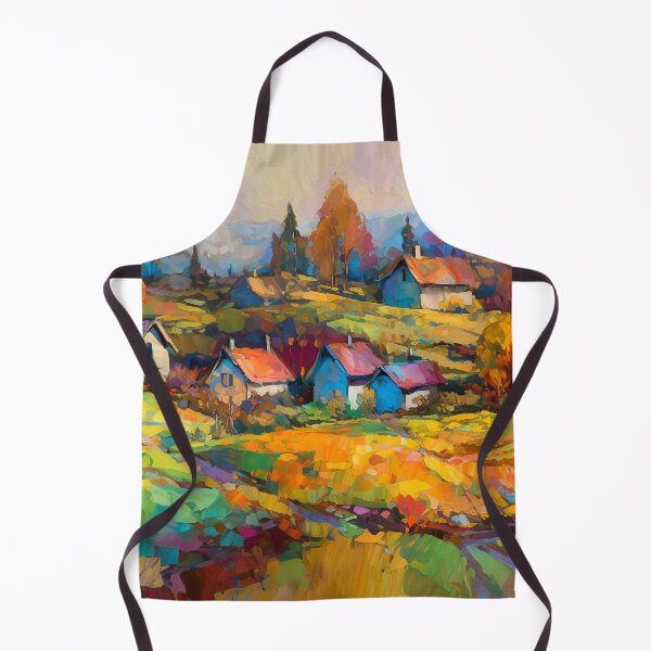 Item preview, Countryside village at sunset 5 designed and sold by Red Witch Art.