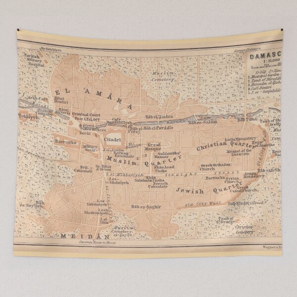 Item preview, Vintage Map of Damascus Syria (1899) designed and sold by BravuraMedia.
