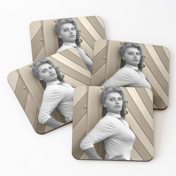 Item preview, Sophia Loren in front of a wooden door designed and sold by carmencuarzo.