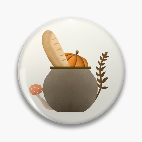 Item preview, Cauldron of pumpkin and bread cottagecore and hygge sticker by DozyJov designed and sold by DozyJov.
