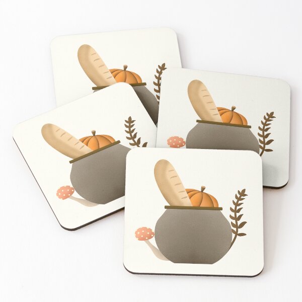 Item preview, Cauldron of pumpkin and bread cottagecore and hygge sticker by DozyJov designed and sold by DozyJov.