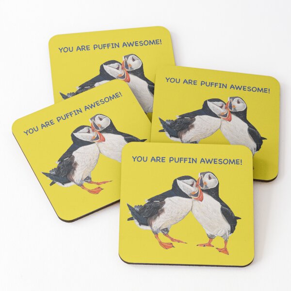 Item preview, You are Puffin Awesome fun Puffin couple pastel art designed and sold by IslesArt.
