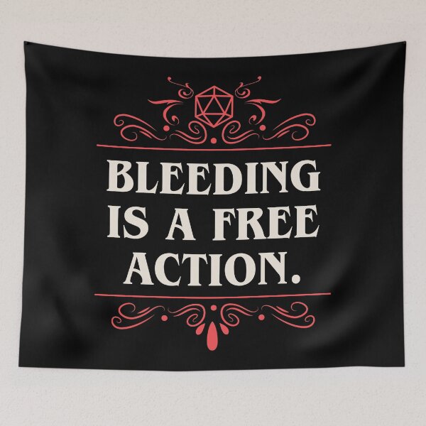 Item preview, Bleeding is a Free Action Funny Tabletop RPG designed and sold by pixeptional.