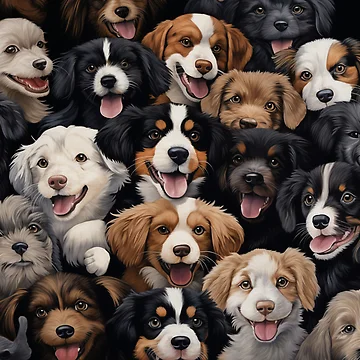 Artwork thumbnail, Beautiful dogs pattern by SmileshareShop