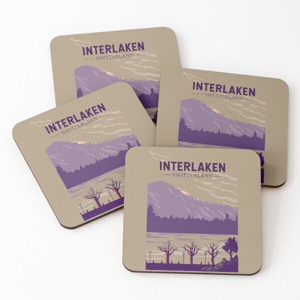 Item preview, Interlaken Switzerland Travel Art Vintage designed and sold by KrisSidDesigns.