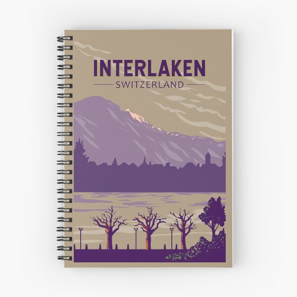 Item preview, Interlaken Switzerland Travel Art Vintage designed and sold by KrisSidDesigns.