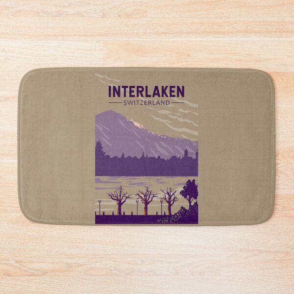 Item preview, Interlaken Switzerland Travel Art Vintage designed and sold by KrisSidDesigns.