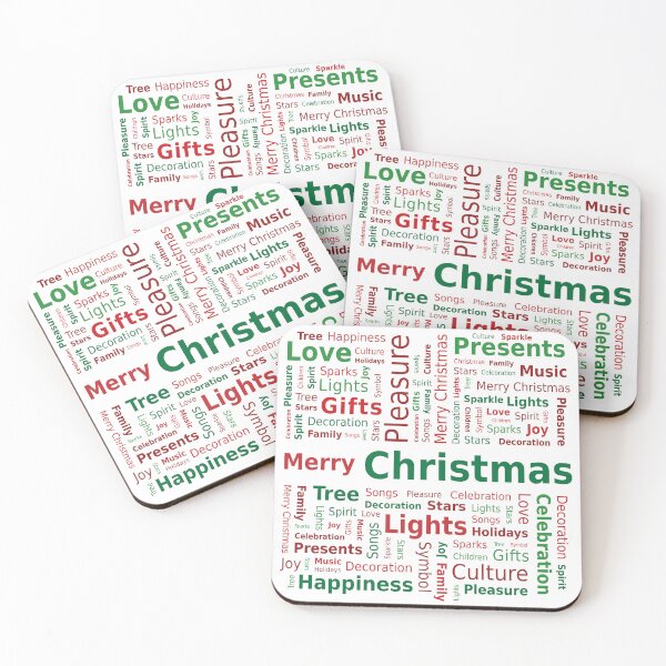 Item preview, Merry Christmas Merry Christmas Word Cloud in Green and Red Colors designed and sold by WinfinityDesigns.