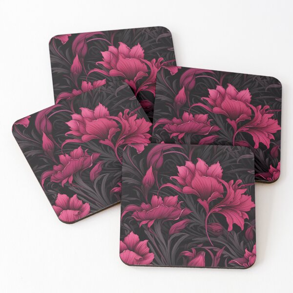 Item preview, Gothic inspired black and dusky pink floral design designed and sold by Nosy is Everything.