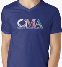 Blue OMA Logo Men's V-Neck T-Shirt