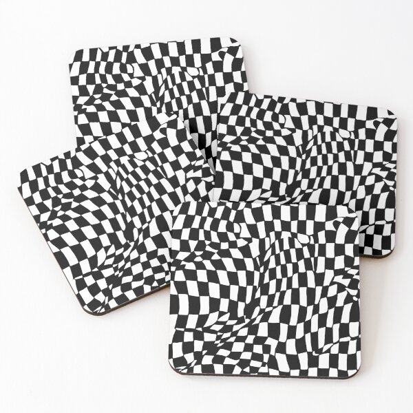 Item preview, Minimal Seamless 3D Сheckered Optical Illusion: Captivating Black and White designed and sold by mashalince.