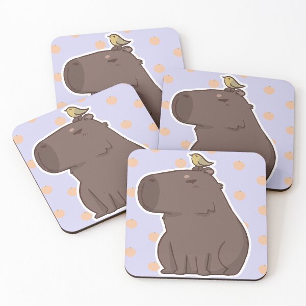 Item preview, Grumpy Capybara with a yellow bird designed and sold by Hito-desu.