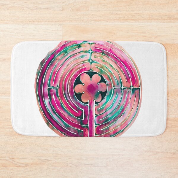 Item preview, Watercolor Labyrinth Maze Pink designed and sold by heartsake.