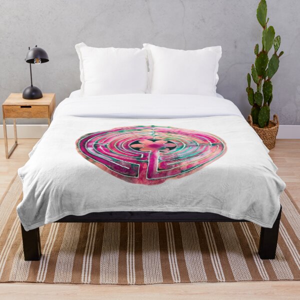 Item preview, Watercolor Labyrinth Maze Pink designed and sold by heartsake.