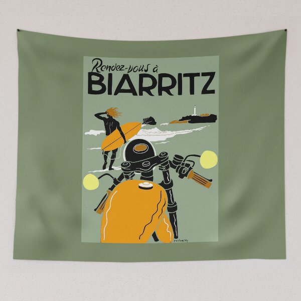 Item preview, BIARRITZ ; Vintage Travel Advertising Print   	 designed and sold by vgpjxkskdp93.