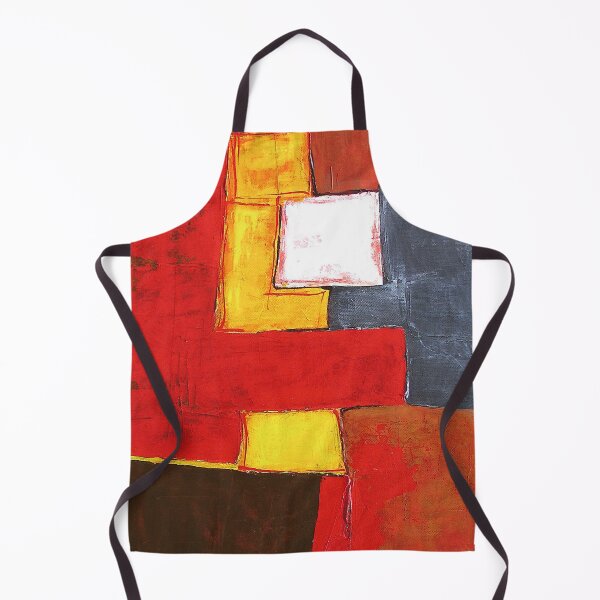 Item preview, Abstract Original Painting Modern Squares Geometric Red Yellow White designed and sold by WinfinityDesigns.