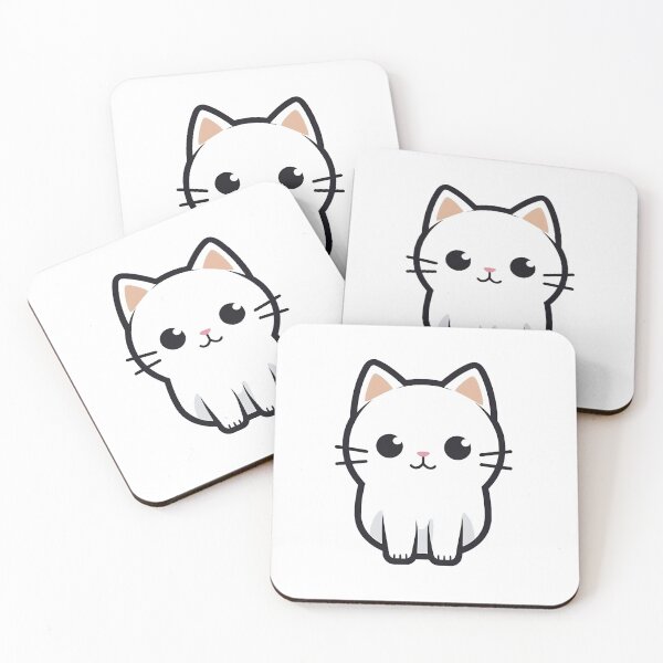 Item preview, Cute White Cat Kitten  designed and sold by Kubala Designs.
