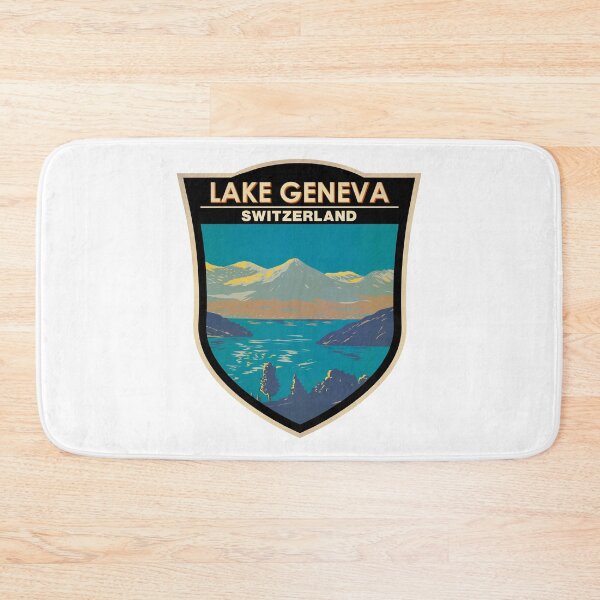 Item preview, Lake Geneva Switzerland Travel Art Badge designed and sold by KrisSidDesigns.