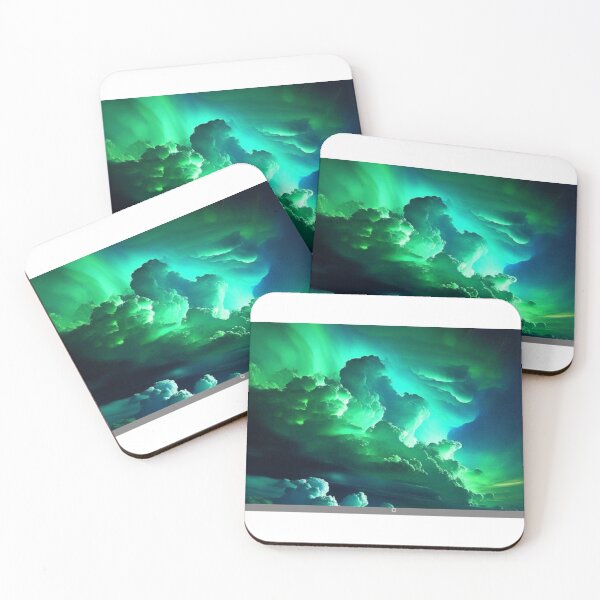Item preview, Green blue cosmic sky atmosphere designed and sold by Fundigitalart.
