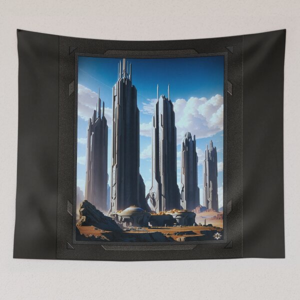 Item preview, The City Of Quenthian Science Fiction AI Concept Art by Xzendor7 designed and sold by Xzendor7 Digital Art Creations.