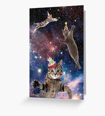 Cats in Space Birthday Greeting Card
