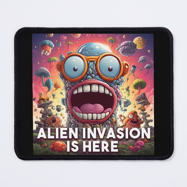 Item preview, Colorful Cartoon Alien Invasion | Alien Invasion is Here designed and sold by 24hSpaceMadness.