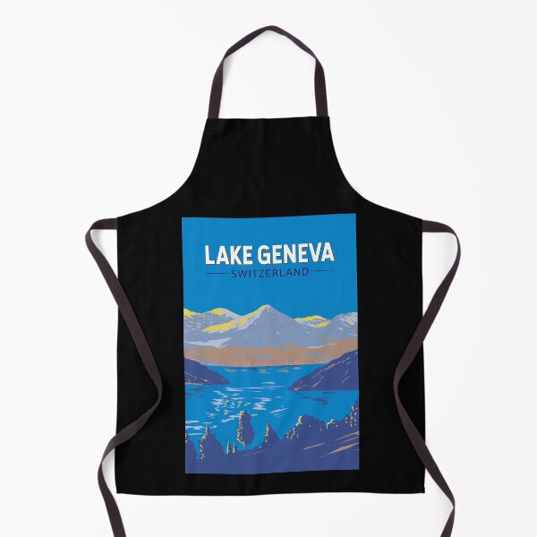 Item preview, Lake Geneva Switzerland Travel Art Vintage designed and sold by KrisSidDesigns.