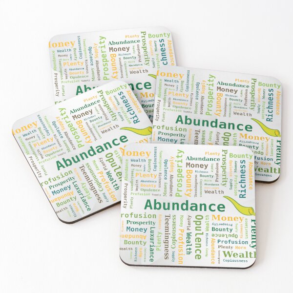 Item preview, Abundance Word Cloud in Green and Yellow Colors designed and sold by WinfinityDesigns.