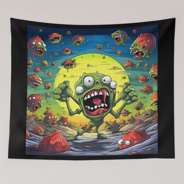 Item preview, Colorful Cartoon Aliens Invasion designed and sold by 24hSpaceMadness.
