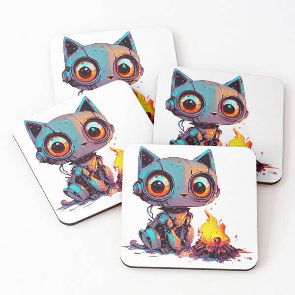 Item preview, Robo-Cat Sitting By The Campfire! designed and sold by kukamatsu.